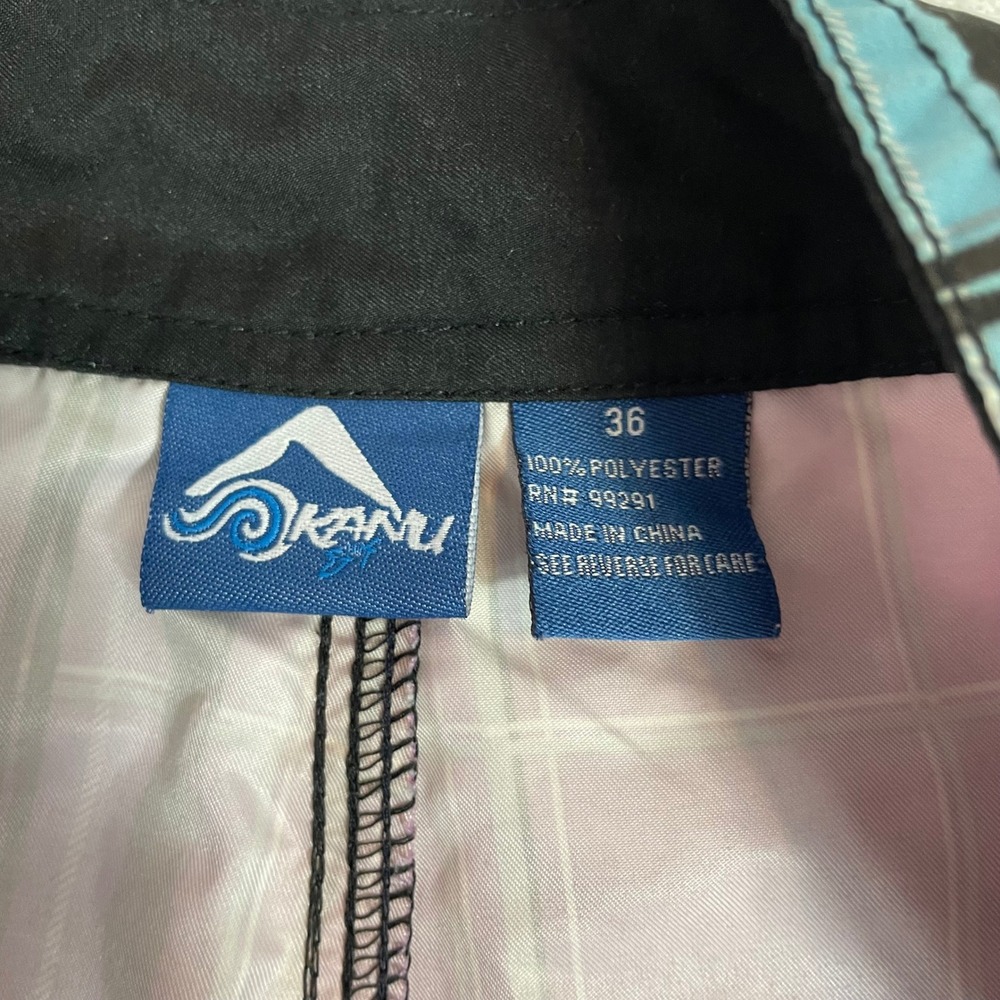 Kanu‎ Surf Plaid Board Shorts Men's Size 36 Purple Blue Black Swim Trunks - Picture 3 of 9
